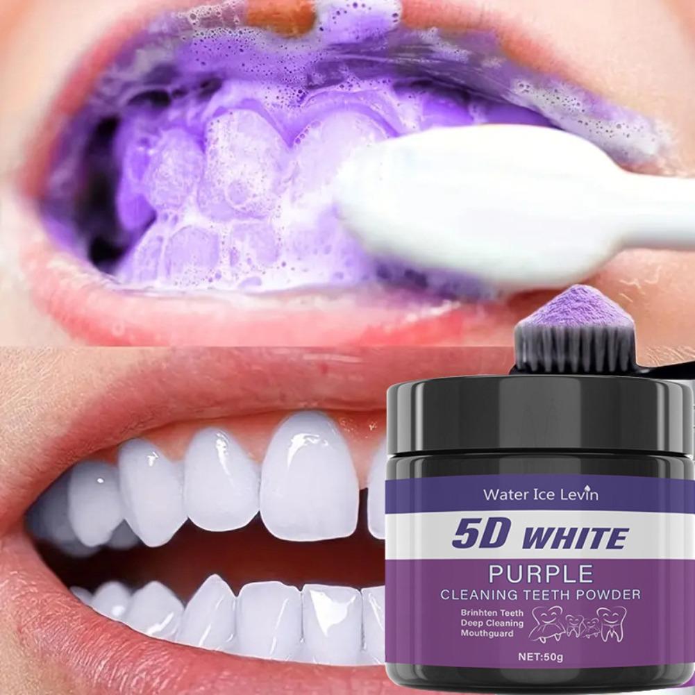 Teeth Whitening Powder - 5D Beyaz Mor Diş Temizleme Tozu