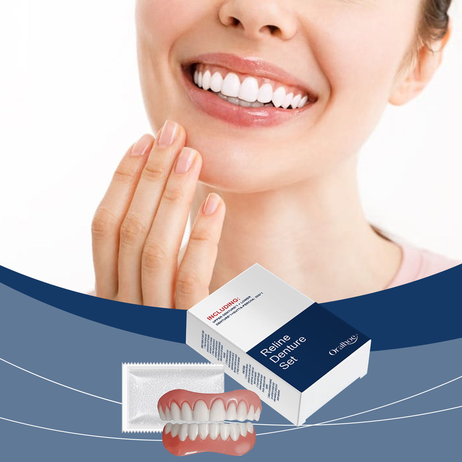 Teeth Whitening Veneers - Takma Dişler Geçici Diş Ağız Simülasyonu