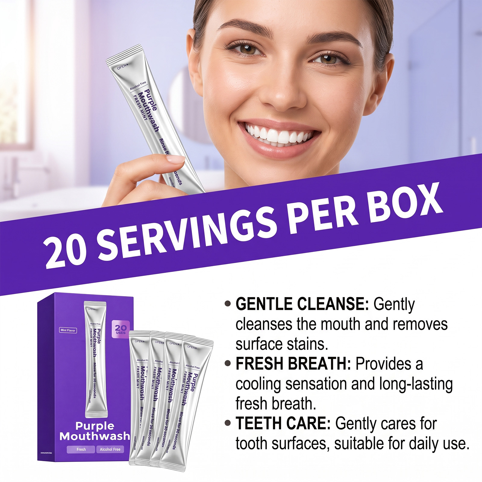 20'li Paket Anında Beyazlatıcı - Teeth Whitening Mouthwash incelemesi ve fiyatı